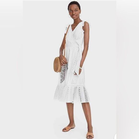 J. Crew Dresses & Skirts - J Crew Eyelet Wrap Dress